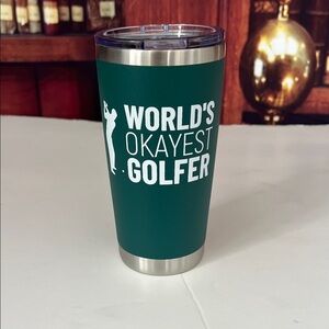 Gift for Golfer Green insulated Tumbler with Fun Golf Design